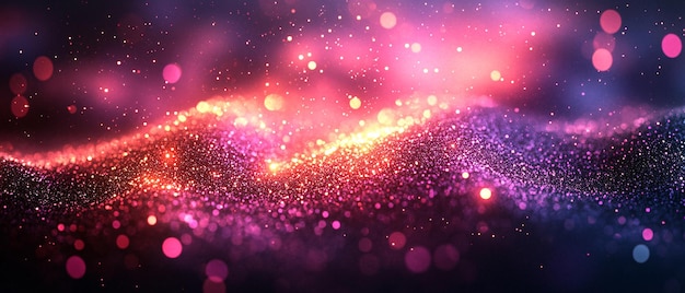 Abstract Purple and Pink Glitter Background with Bokeh Lights