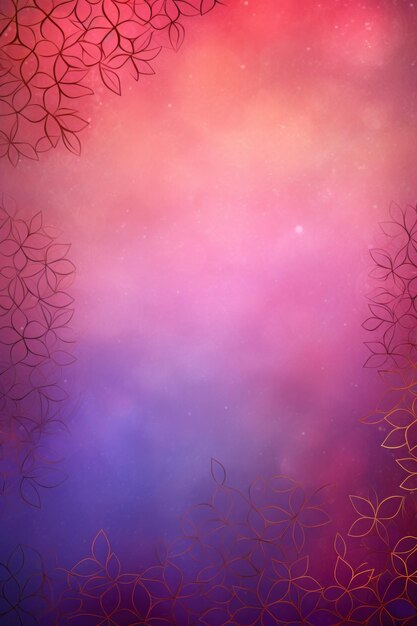 Photo abstract purple red background with subtle flowers rangoli pattern