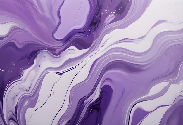 Abstract Purple And White Swirling Liquid Art Design