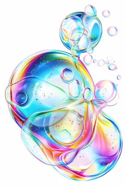 Photo abstract rainbow bubbles