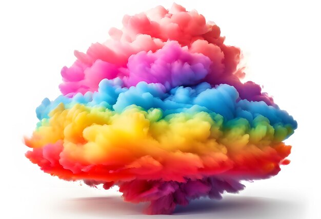 Abstract rainbow cloud on white background