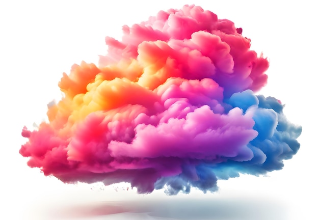 Abstract rainbow cloud on white background