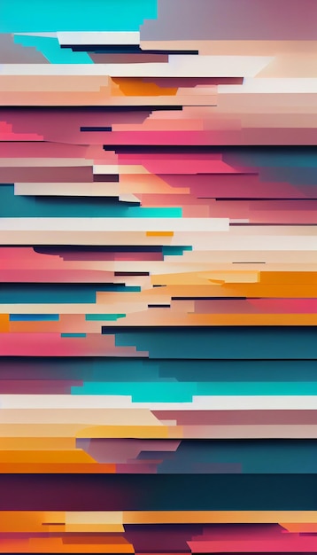 Abstract rainbow color background with straight lines in colorful gradient Pixel sorting concept Digital art 3D illustration Copy spacedesign wallpaper packaging