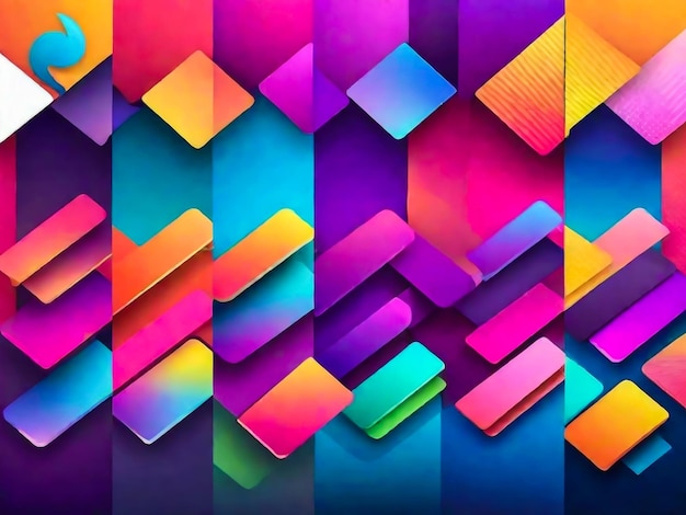 Abstract rainbow color paint tiles pattern art background