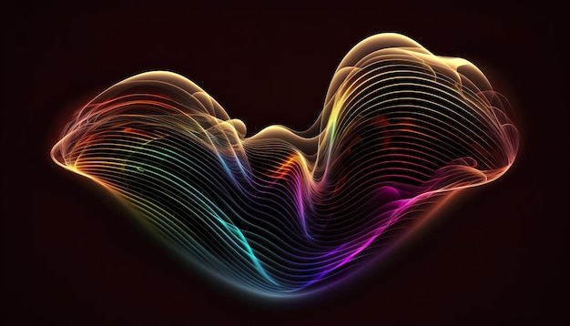 Abstract rainbow colored waves Creative illustration Ai Generate