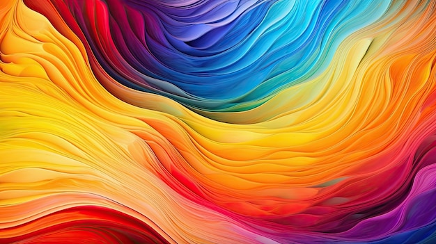 Abstract Rainbow colors abstract waves splash lines banner background wallpaper Generative AI