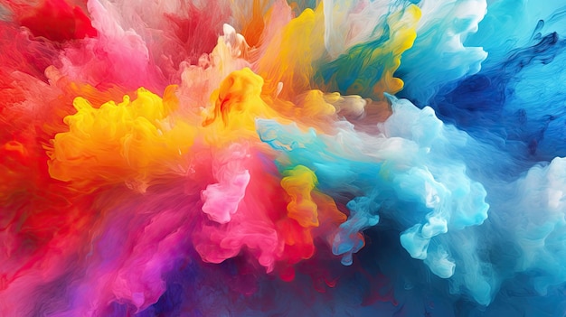 Abstract Rainbow colors abstract waves splash lines banner background wallpaper Generative AI