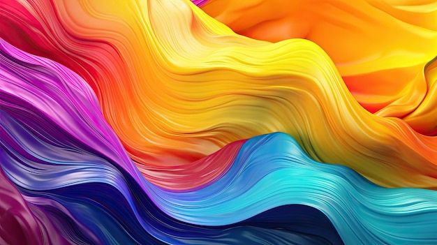 Abstract Rainbow colors abstract waves splash lines banner background wallpaper Generative AI