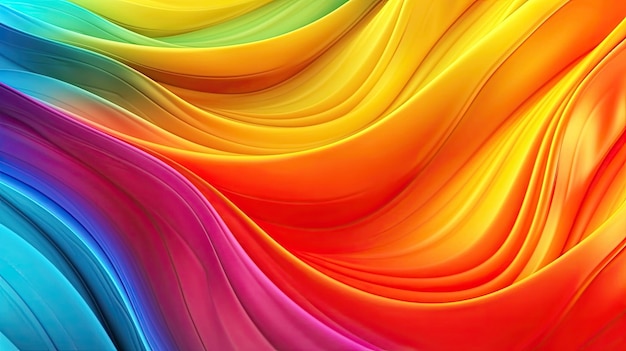 Abstract Rainbow colors abstract waves splash lines banner background wallpaper Generative AI