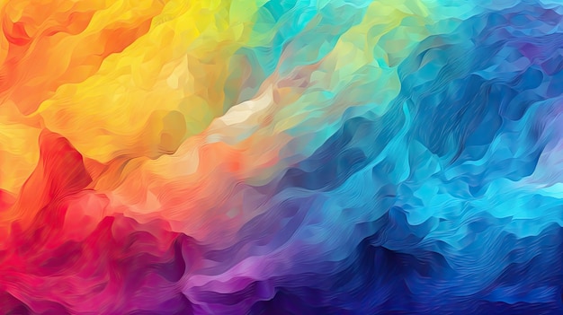 Abstract Rainbow colors abstract waves splash lines banner background wallpaper Generative AI