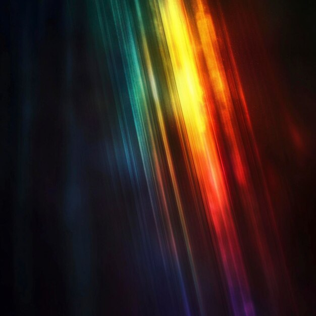 Photo abstract rainbow light streaks on dark background