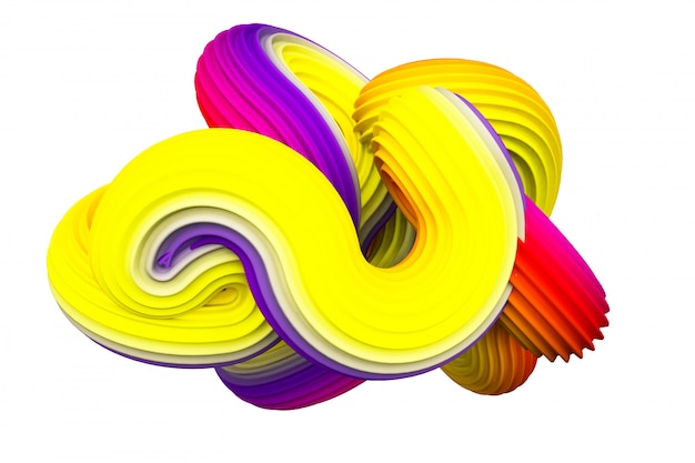 Abstract rainbow shape. 3d rendering.