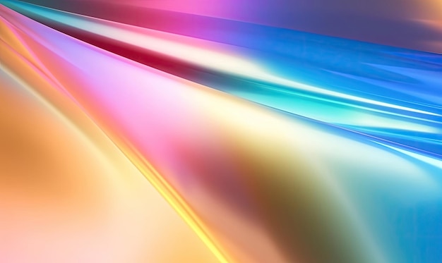 Abstract rainbow wave wallpaper Holographic background For banner postcard book illustration card Created with generative AI tools