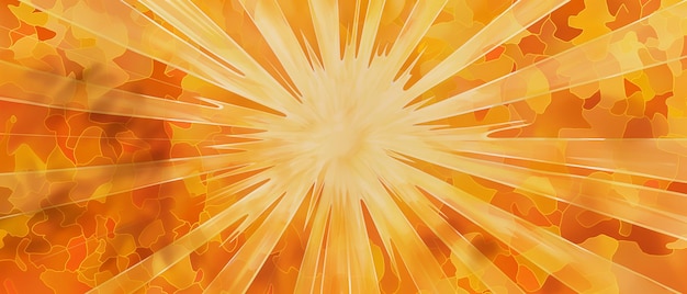 Photo abstract rays of light on orange background computer generated 3d illustration