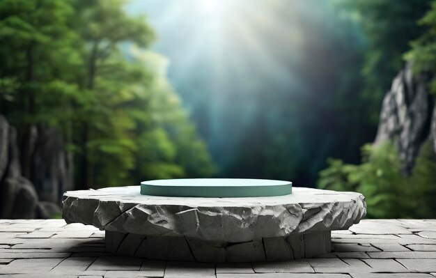 abstract realistic background 3d rendering Product display Stone podium ultra luxury image natural