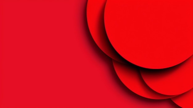 Photo abstract red background with overlapping circles creating a modern and minimalist design perfect for presentations and graphics