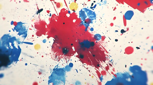 Photo abstract red blue ink splatter paint background texture