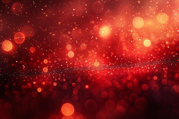 Abstract red bokeh background with glitter defocused lights and stars