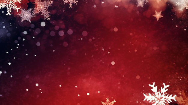 Abstract red christmas background with red christmas baubles and decorations bokeh and sparkles