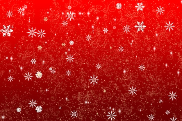 Abstract red Christmas background with snowflakes