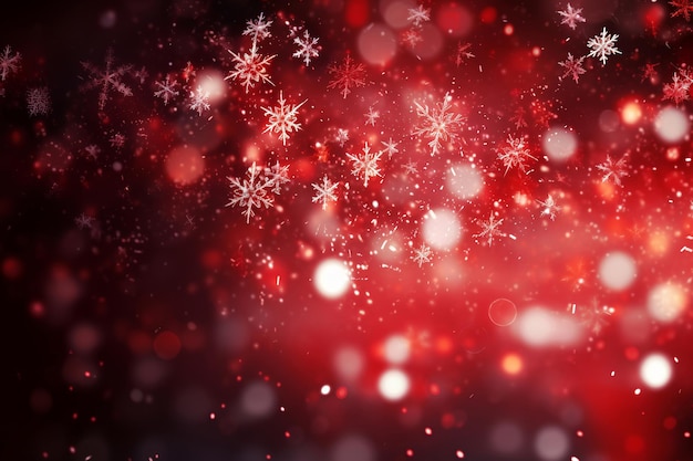 Abstract red christmas decoration background with snowflakes