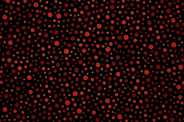 Abstract red dots on black background