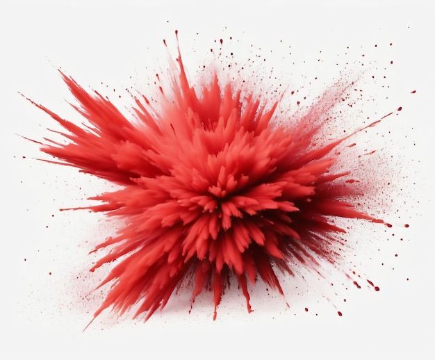 abstract red dust explosion on a white background