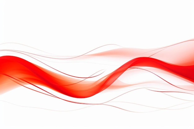 Photo abstract red flow over white background