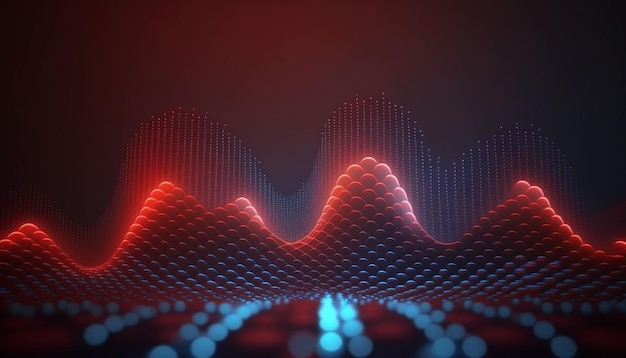 Abstract Red Geometrical Background Connection structure Science background Futuristic Technology HUD Element connecting dots and lines digital background with particles