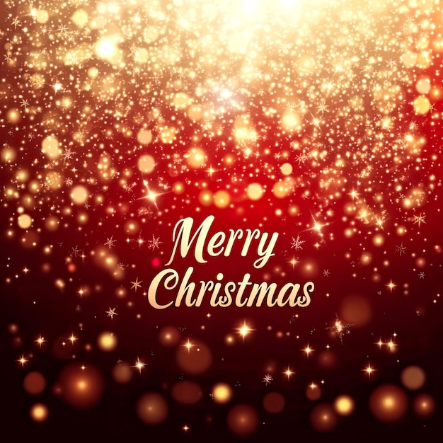 Photo abstract red and golden light bokeh background merry christmas or new year celebration