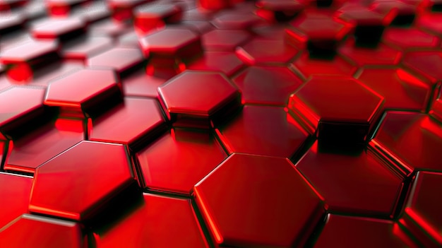 Photo abstract red hexagon pattern