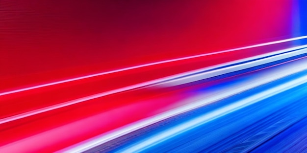 Abstract red light trail on blue background