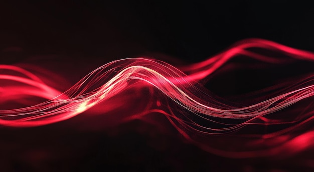 Photo abstract red light waves