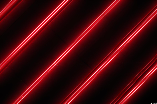 Abstract red neon lights on a black background