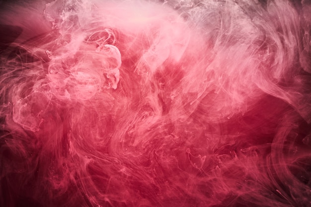 Abstract red ocean background, ruby paints in water, vibrant bright smoke scarlet wallpaper