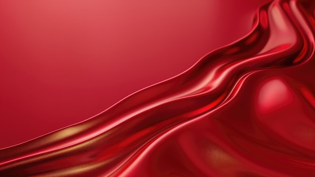 Abstract red silk fabric wave on background