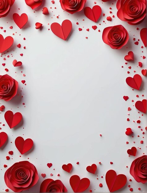 abstract red valentines day hearts raining down isolated