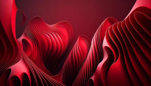 Abstract Red Wave Modern Background Design