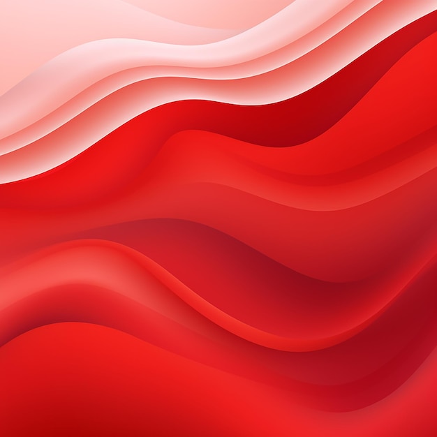 Abstract Red Wavy Background with White Color Waves