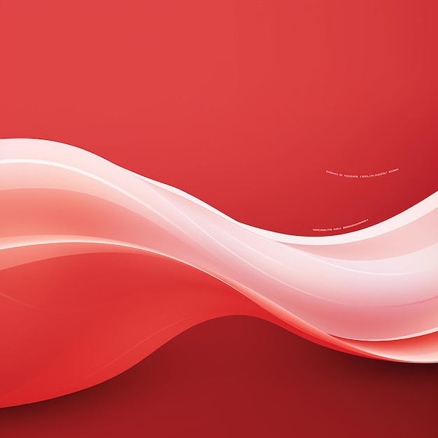 Abstract Red Wavy Background with White Color Waves