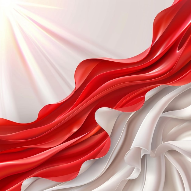 Abstract red white premium wave background social media template