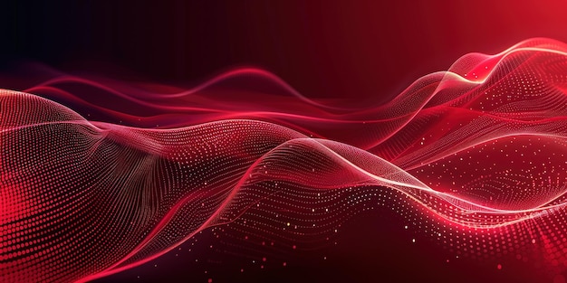 Abstract Red and White Wave Background