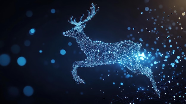 Abstract Reindeer in Blue