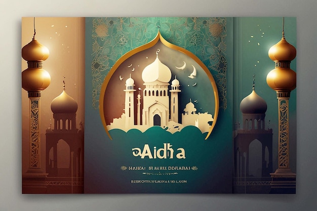 Abstract religious Eid Mubarak stylish banner design