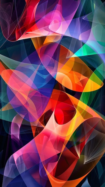 Abstract representation of cell research with geometric shapes and vibrant colors Modern Bright hues Digital art