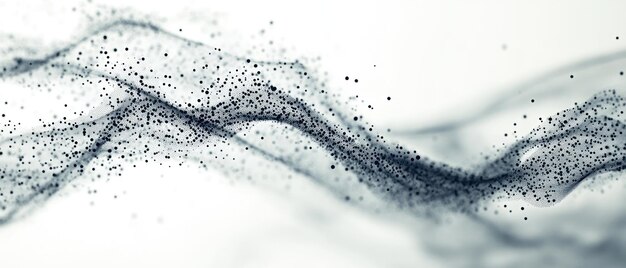 Photo abstract representation of flowing particles and waves in a minimalistic design