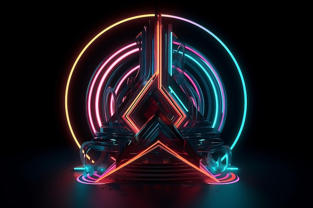 Abstract Representation of Modern Neon Shape