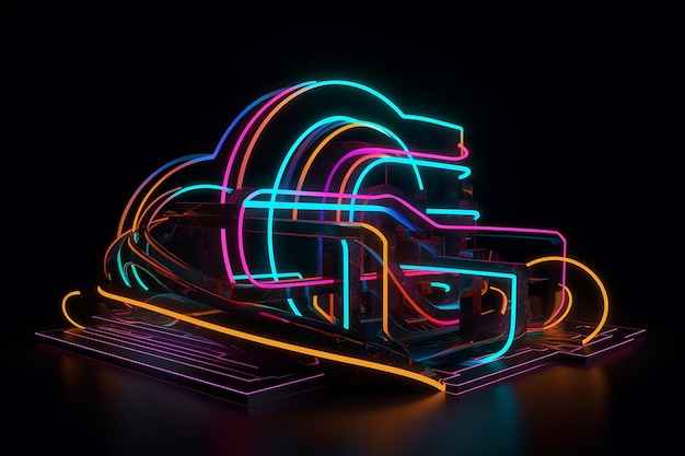 Abstract Representation of Modern Neon Shape