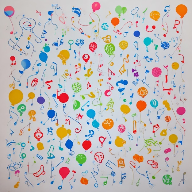 An Abstract Representation Of Musical Notes or Balloon Shapes