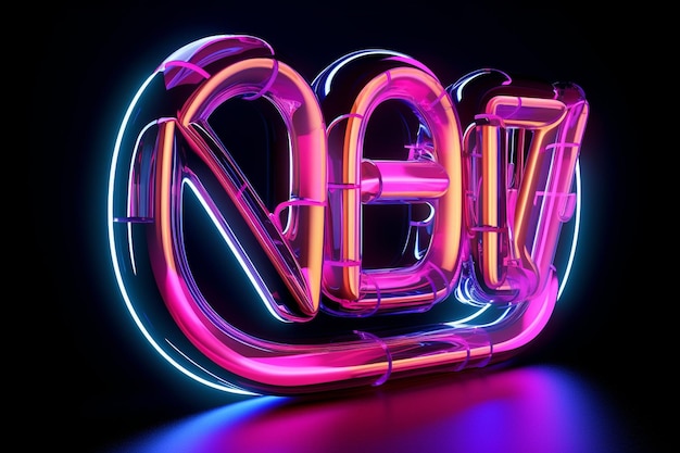 Photo abstract representation of a neon sign with the generative ai